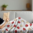 thumbnail image 3 of Fruits Soft Flannel Fleece Throw Blanket, Hand Drawn Vibrant Fruit Slices Products of Summer Harvest Picnic Themed Nature, Cozy Plush for Indoor and Outdoor Use, 50" x 60", Eggshell Red, by Ambesonne, 3 of 5