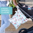 thumbnail image 4 of Waterproof Wet Bag for Baby, Travel, Swim Suit, Cloth Diapers, Pump Parts, Pool, Beach, Gym Clothes, Toiletry, Hook to Stroller, Daycare, Zipper Reusable Wetdry Packing Pouch, Florals Gray, 4 of 5