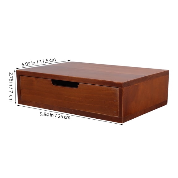 PTOOTP Single Brown Wood Desk Drawer, Minimalist Office Storage Organizer, 1 Pack, and Stylish