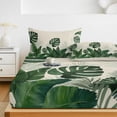 thumbnail image 6 of Twin Sze Fitted Sheet Set - Monstera Leaves 2 Piece Bedding Sets 16" Deep Pocket Fitted Sheet with 1 Pillowcase, Summer Green Tropical Plants Leaf Beige Brushed Microfiber Hotel Luxury Bed Sheets, 6 of 9