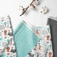 thumbnail image 2 of Bacati - Safari Jungle Animals Aqua/Orange/Grey Quilted Changing Pad Cover, 2 of 19