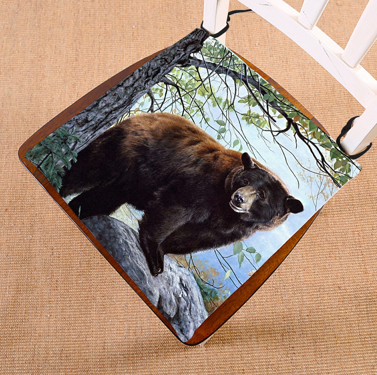 GCKG Bear Forest Nature Chair Pad Seat Cushion Chair Cushion Floor ...
