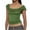 Army Green, variant on AherBiu Going out Tops for Women Crop Top Scoop Neck Layered Ruched Slim Fitted Cute Tank Top Shirts