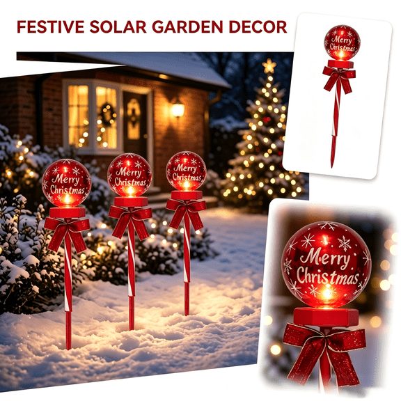 Outdoor Christmas Decorations with Solar Garden Light and Snowflake Decorations,Yard Decorations for Home and Pathway,Christmas Home Decor,1 Pack
