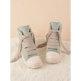 thumbnail image 2 of Women Two Tone High Top Lace-up Front Skate Shoes, Sporty Sneakers, 2 of 4