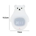 thumbnail image 2 of Luz recargable de la noche del estudiante del usb del silicón de la luz de la noche del despertador del oso blanco grande, 2 of 5