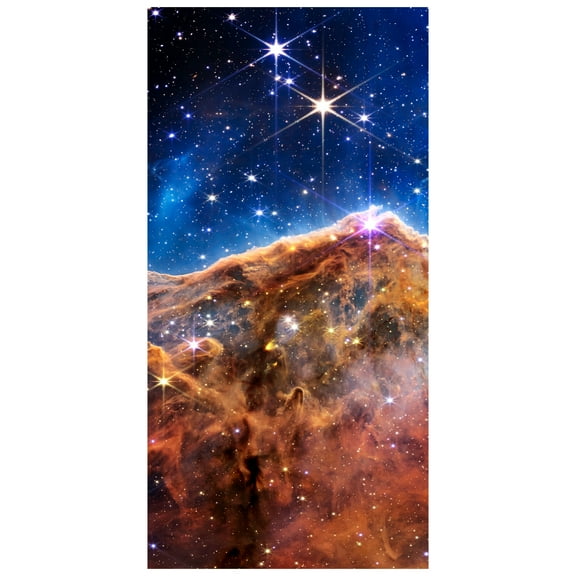 "Mountains of the Carina Nebula B" Frameless Free Floating Reverse Printed Tempered Glass Wall Art
