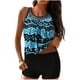thumbnail image 1 of Trajes de baño bandeau de dos piezas para mujer Camiseta sin mangas de ajuste holgado con pantalones cortos Pompotops  ulkah937329, 1 of 9