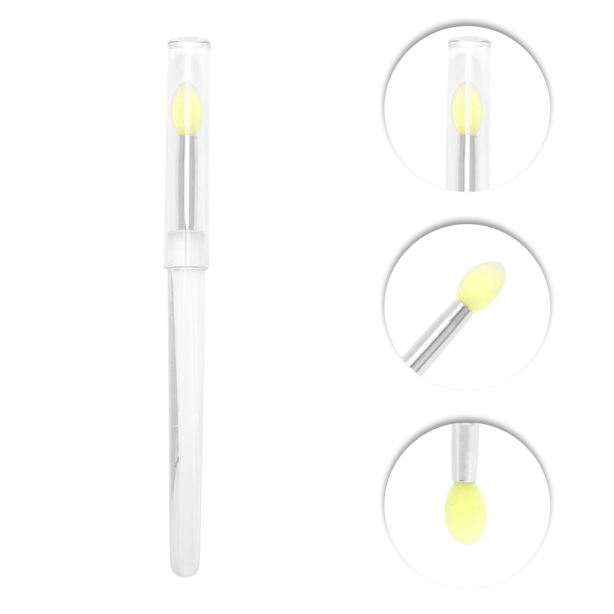 Unique Bargains 1 Pc Portable Durable  Lightweight Silicone Lip Brush for Travel Yellow