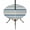 Grey blue, khaki, variant on Round Outdoor Tablecloth with Umbrella Hole and Zipper, Khaki Grey Striped Tablecloth with Elastic Waterproof, Navy Blue Farmhouse Stripes Abstract Art Patio Table Covers for 55" - 60" Pool Tables