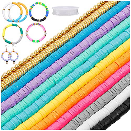 400pcs/String Jewelry Slices Bead Polyer Clay Mix Color Jewelry Making Bracelet 