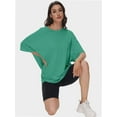 thumbnail image 2 of 3-pack Green Women's Plus Size T Shirts Oversized Tees Summer Half Sleeve Crew Neck Tunic Tops, 2 of 6