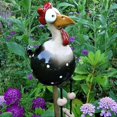 thumbnail image 1 of Gallina decorativa de jardín. Divertidas estatuas de jardín, decoración de jardín de hadas al aire libre. Escultura animal divertida de la estatuilla de la forma de la gallina de la decoración del ja, 1 of 4