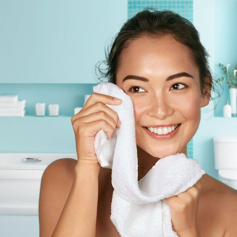 White Classic 24 Pack Washcloth Cotton Hand Face and Bathroom Towels 12x12 Walmart