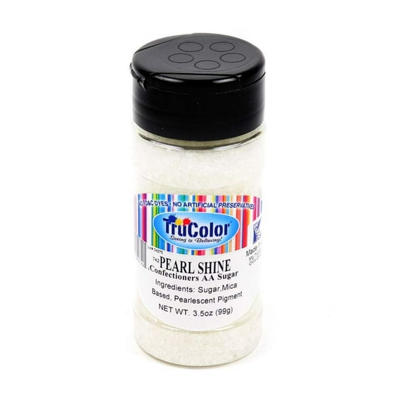 Trucolor Natural Color Confectioners AA Sanding Sugar Large Crystals - 3.5 Ounce Pearl Shine