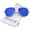 Gold / Blue Mirror, variant on - Classic Metal Frame Spring Hinges Color Mirror Lens Aviator Sunglasses - 58mm