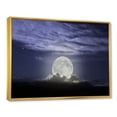 thumbnail image 3 of Designart 'Full Moon Rising In A Cloudy Night Sky' Nautical & Coastal Framed Canvas Wall Art Print, 3 of 5