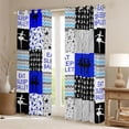 thumbnail image 2 of Homewish Teens Cartoon Princess Blackout Curtains Set of 2 (52x84 Each), Blue Art Patchwork Window Curtains, Eat Sleet Ballet Sport Curtains and Drapes, Living Room Curtains Decor, 2 of 6