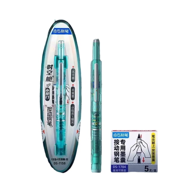 Justharion Smooth Writing Experience Pilot Fountain Pen For Professionals Retractable Fountain Pen Blue Ink greener ErasableBlue】1+5