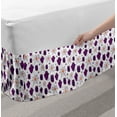 thumbnail image 2 of Ghost Bed Skirt, Halloween Party Themed Pattern with Owl and Spider Webs on White, Elastic Bedskirt Dust Ruffle Wrap Around for Bedding Decor, 4 Sizes, Purple Orange and White, by Ambesonne, 2 of 2