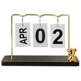 thumbnail image 1 of MasteelfCA Desk Calendar Perpetual Calendar Rustic Wooden Base Calendar Desktop Calendar Decoration, 1 of 9
