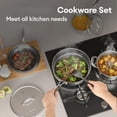 thumbnail image 4 of 7 Stainless Steel Cookware Set  Pots And Pans Non Stick Hybrid Non-stick Frying Pan Saucepan Saute & Stockpot Oven Safe Induction Compatible, 4 of 9