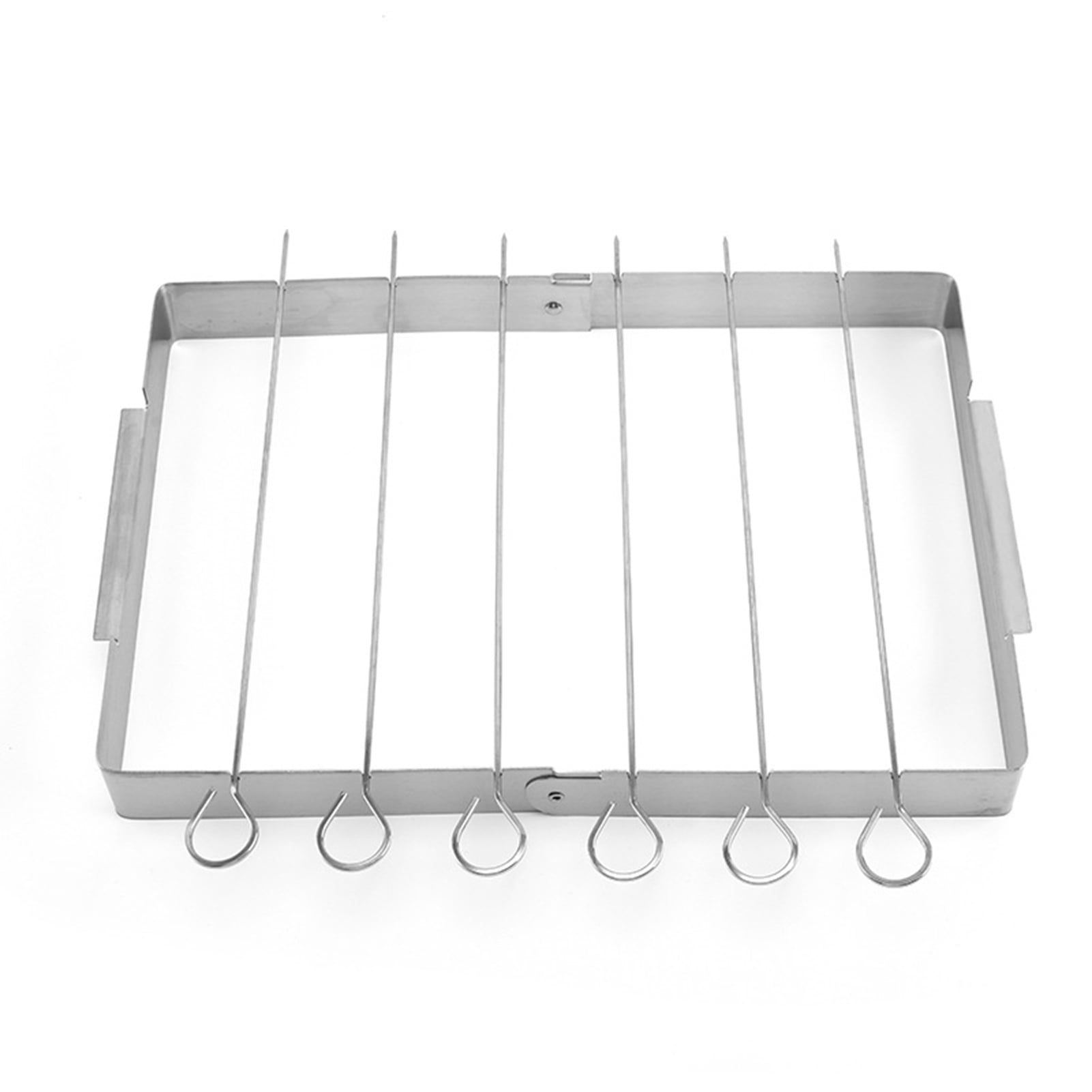 Foldable Skewer Rack with 6 Stainless Steel Skewers Portable High Rised