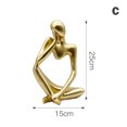 thumbnail image 3 of CAROOTU Statue Abstraite de Penseur de Résine de Décoration de Maison Moderne pour la Décoration de Bureau Simple, 3 of 6