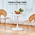 thumbnail image 6 of Bestco Round Dining Table, 36 Inch Tulip Table with MDF Top and Steel Base, Small Pedestal Table, White, 6 of 11