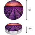 thumbnail image 1 of FMSHPON Lavender Field Landscape Set of 6 Round Coaster for Drinks, Absorbent Ceramic Stone Coasters Cup Mat with Cork Base for Home Kitchen Room Coffee Table Bar Decor, 1 of 6