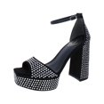 thumbnail image 2 of Sam Edelman Womens NELLIE GLITZ Faux Suede Ankle Strap Pumps, 2 of 4