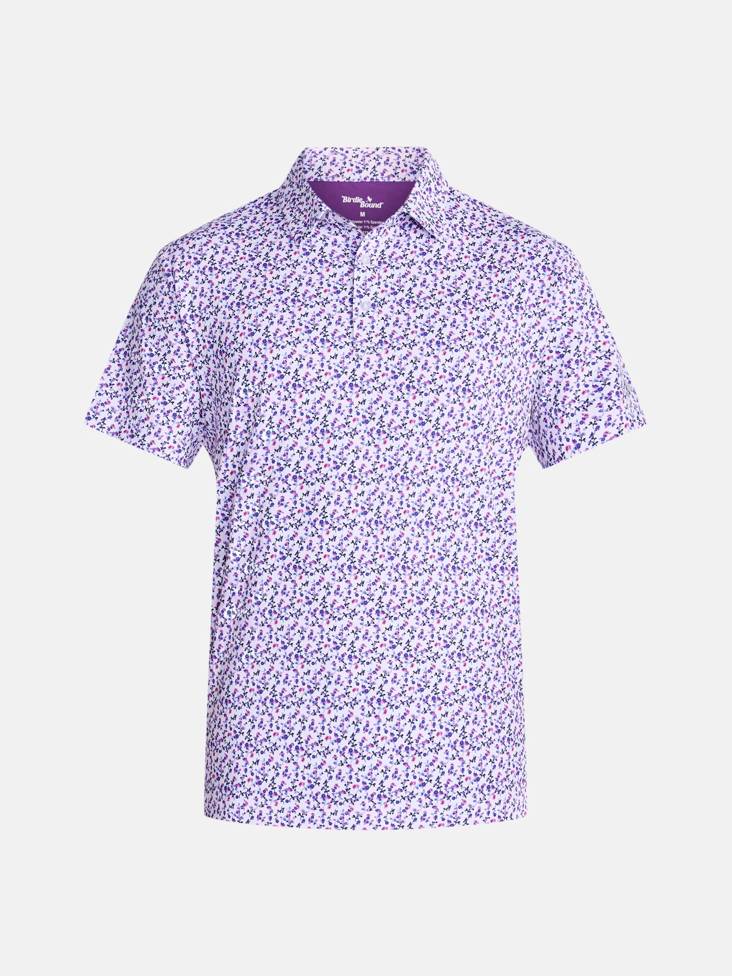 Birdie Bound Men's and Big Men's Ditsy Ivy Golf Polo Shirt, Sizes XS-4XLT