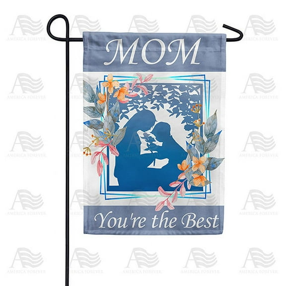America Forever Mother and Child Happy Mother's Day Garden Flag 12.5 x 18 inches Mom You're the Best Double Sided Holiday Seasonal Yard Outdoor Decorative Mom Floral Flag