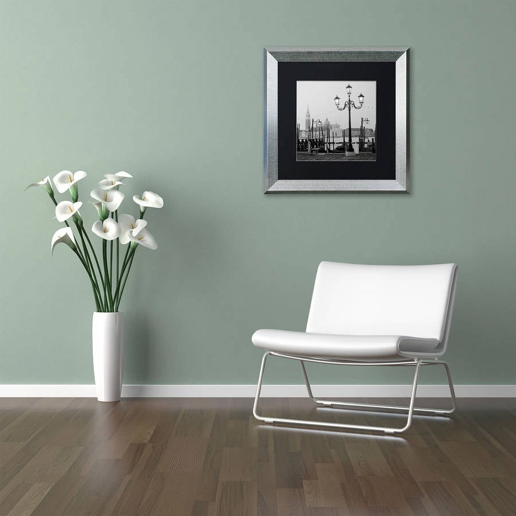 Trademark Fine Art "Venezia IV" Canvas Art by Alan Blaustein, Black Matte, Silver Frame