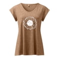 thumbnail image 4 of Womens Shirts Summer Blouse For Fashion Cap Sleeve Tops Trendy Tank Tops Floral Print Lace V Neck Loose Fit Shirts Womens Tops, 4 of 4
