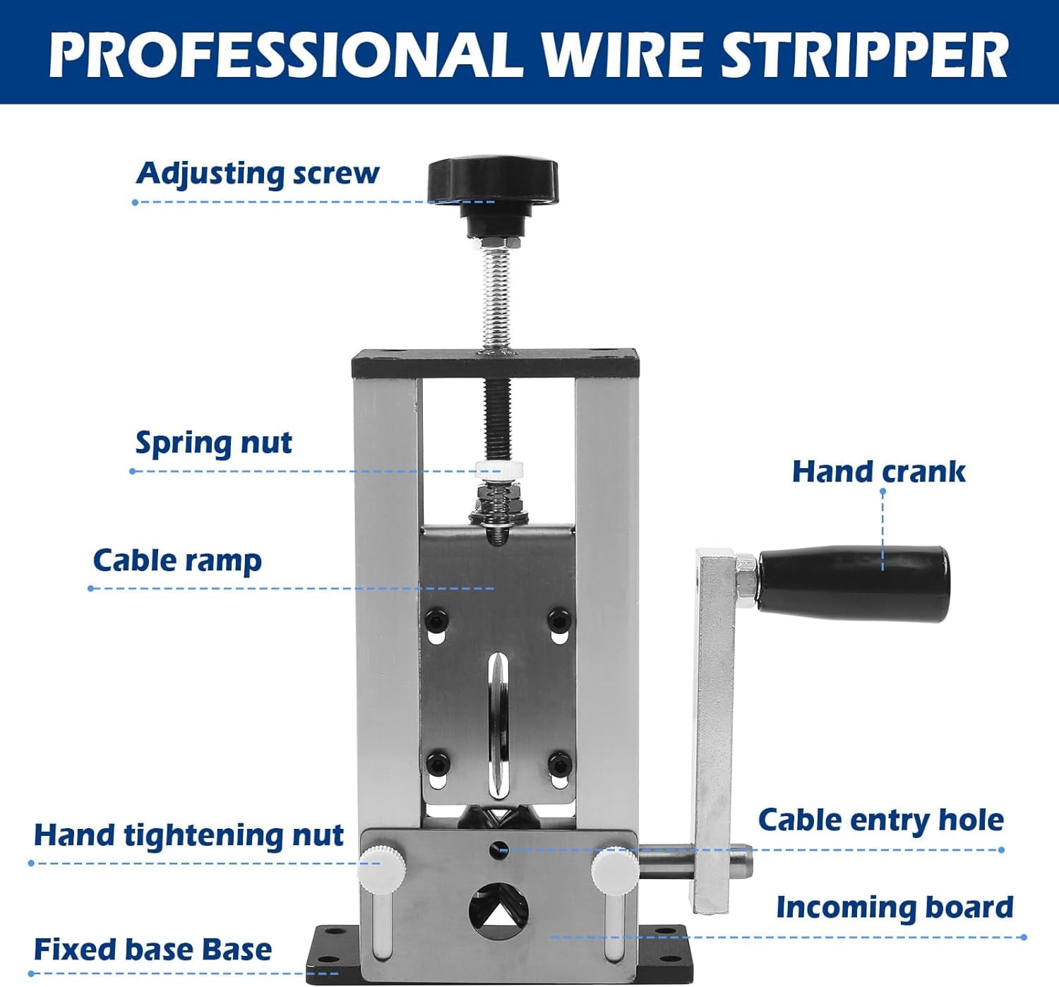 1-25mm Wire Stripper Machine, Portable Wire Stripper Tool with Handle for Copper Wire Recovery