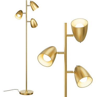 Devo Floor Lamp with 3 LED Edsion Bulb Super Bright Tree Floor Lamps with 360° Adjustable Rotating Shades, Independent Switch Control Reading Light Standing Tall Pole Lamps for Living Room Bedroom