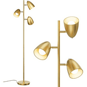Devo Floor Lamp with 3 LED Edsion Bulb Super Bright Tree Floor Lamps with 360 Adjustable Rotating Shades, Independent Switch Control Reading Light Standing Tall Pole Lamps for Living Room Bedroom