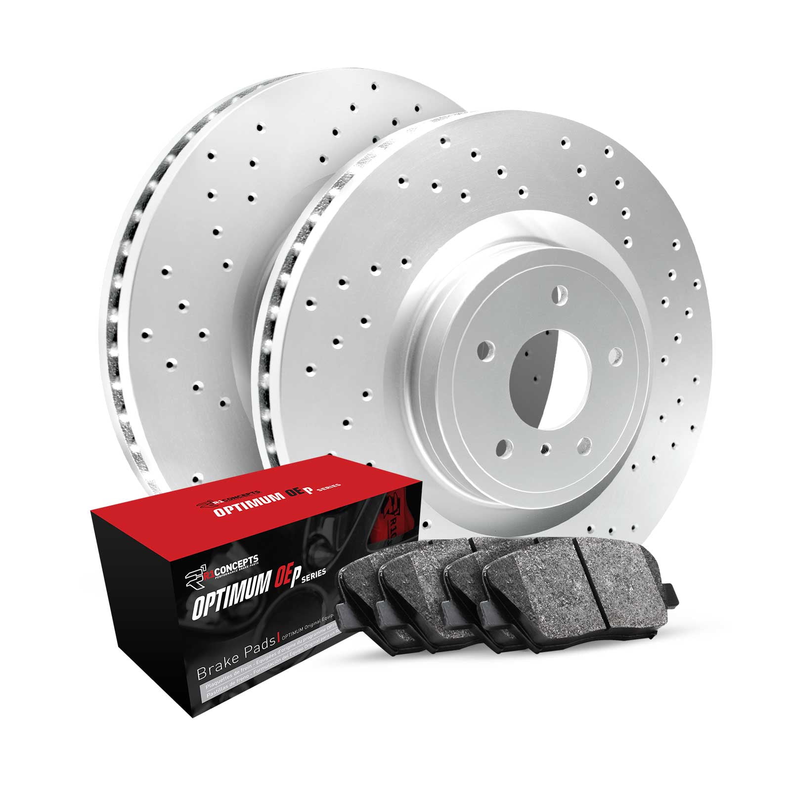 R1 Concepts Front Brakes and Rotors Kit |Front Brake Pads| Brake Rotors and  Pads| Optimum OEp Brake Pads and Rotors|fits 2004-2006 Suzuki XL-7