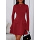 thumbnail image 2 of Vestido PRETTYGARDEN Otoño 2025 Rojo XS Manga Campana Mini, 2 of 8