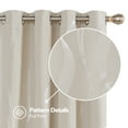 thumbnail image 4 of Deconovo Blackout Curtains, Silver Wave Line Print, Light Beige, 52W x 95L Inch, Noise Reducing, Privacy Drapes for Bedroom, 2 Panels, 4 of 5