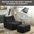 thumbnail image 2 of NBLDGT Comfy Lounge Chair with Ottoman, Cozy Bean Bag Chair with High-Rebound Memory Foam, Single Seat Lazy Sofa Couch for Bedroom, Living Room, Office (Black), 2 of 11