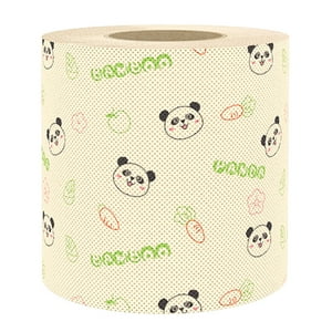 Milisten 1 Roll Of Panda papier toilette imprimé Roll papier toilette décoratif bambou pour salle de bain papier serviette mignon papier toilette Toilette papier tissu
