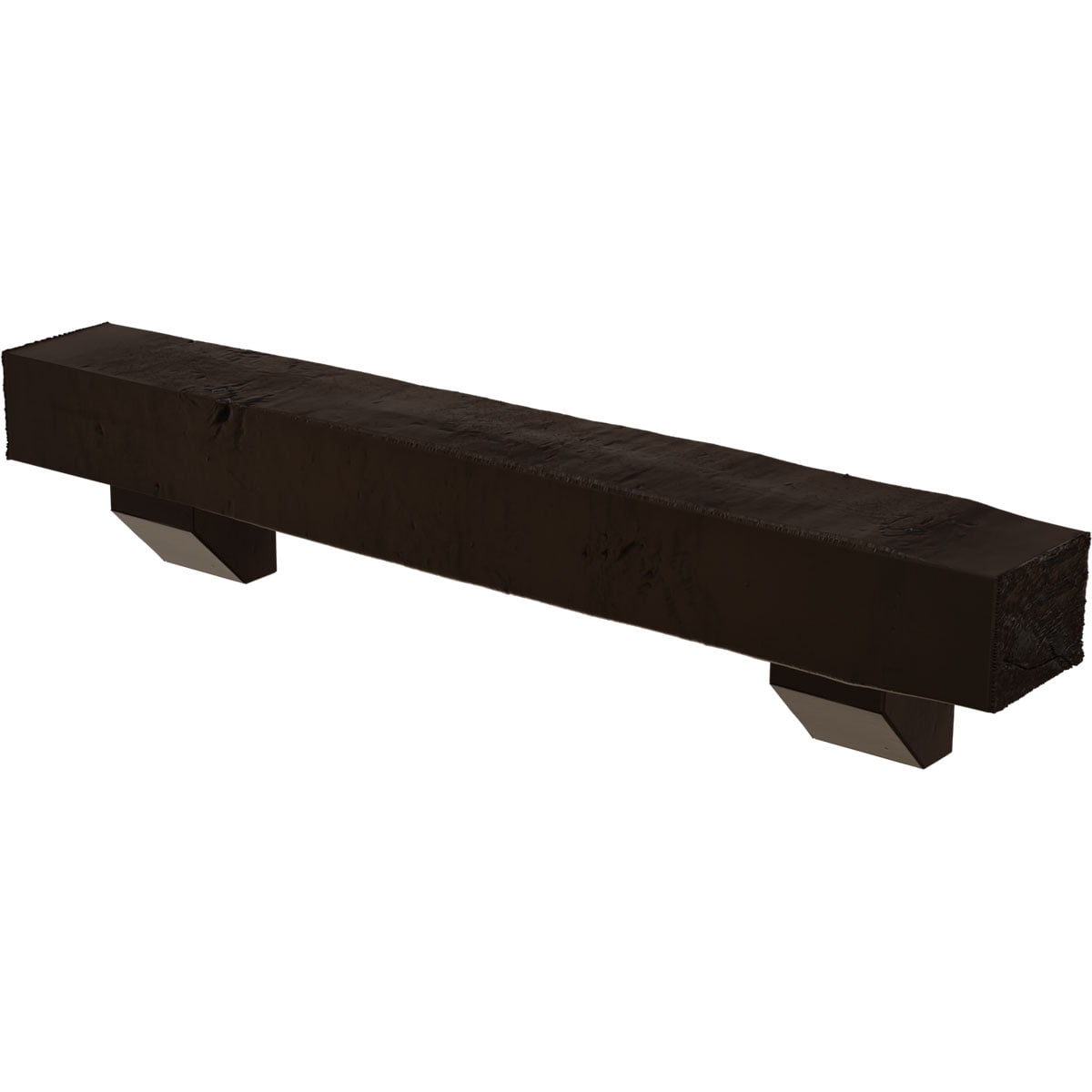 Ekena Millwork 4"H x 8"D x 60"W Knotty Pine Faux Wood Fireplace Mantel Kit with Ashford Corbels, Natural Mahogany