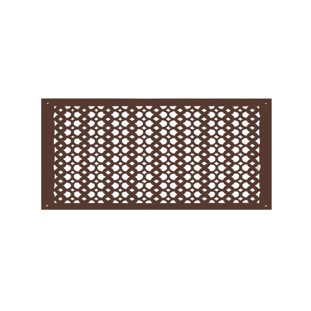 Air Return Grill 12" X 30" with holes & screws, faceplate Size 14" x 32". Decorative cast aluminum HVAC vent cover, powder-coated, repaintable, Tudor Mushroom design (VR100).