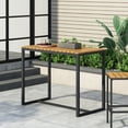 thumbnail image 2 of Christopher Knight Home Frieda Outdoor Modern Industrial Acacia Wood Bar Table, Teak Finish + Black, 2 of 5