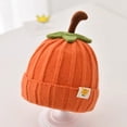thumbnail image 4 of Joykidd Toddler Halloweem Pumpkin Knit Beanie Ribbed Stretchy Infant Hat for Fall Daily Outings and Holiday, 4 of 5
