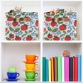 thumbnail image 6 of Yayeee Canvas Storage Basket with Handles for Shelves Fabric Bins Closet Organizer, Vibrant Strawberries, 6 of 8