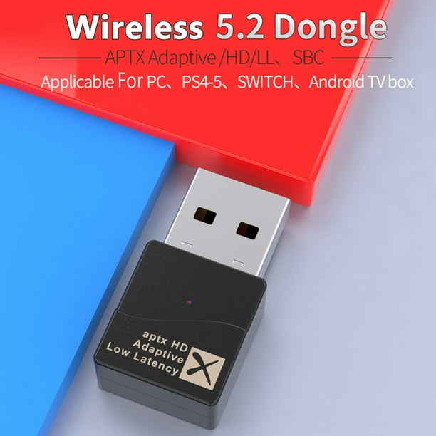 Adaptador Dongle 5.2 compatible con Bluetooth USB APTX para PS4-5/NS/Android Box