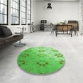 thumbnail image 4 of Ahgly Company Machine Washable Indoor Round Transitional Green Area Rugs, 5' Round, 4 of 7
